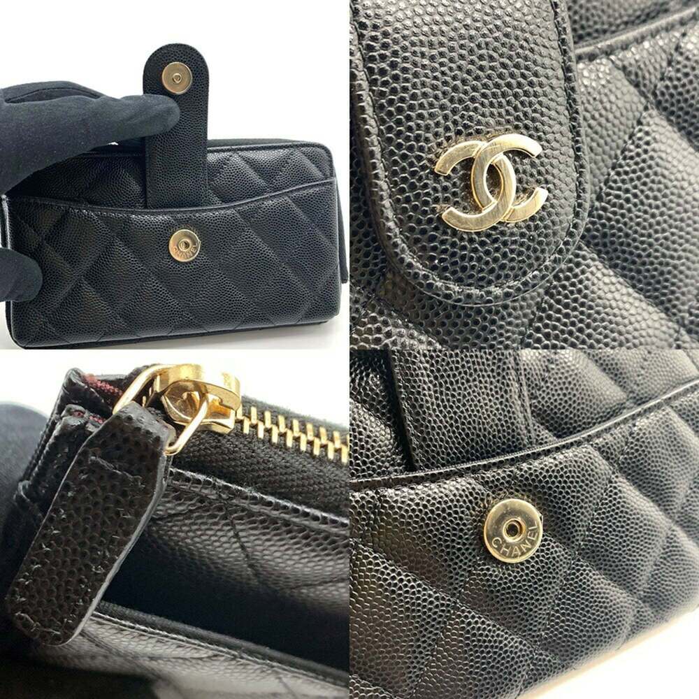 CHANEL Black Caviar Leather Pouch - Picture 4 of 6